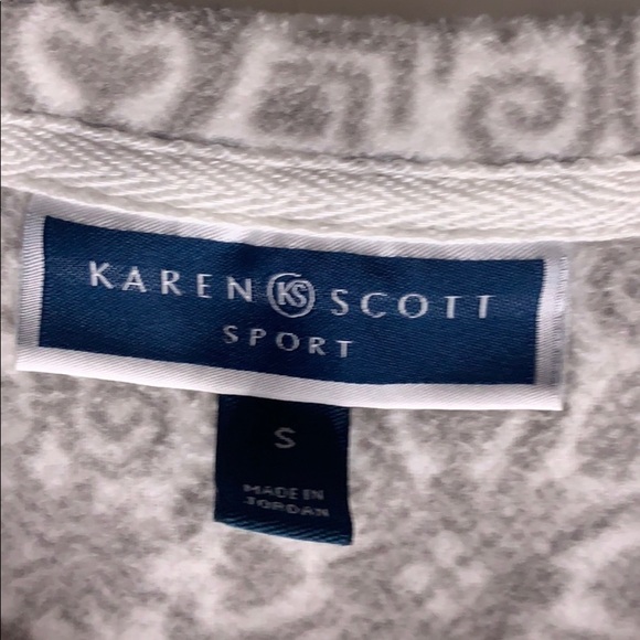 Karen Scott sport snowflake print fleece Long sleeve pullover small women’s grey - Picture 5 of 7